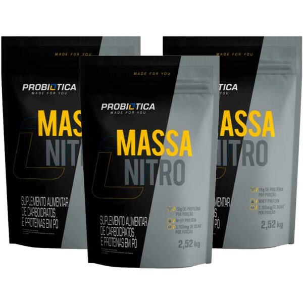 KIT 3X MASSA NITRO 2,52KG REFIL PROBIÓTICA